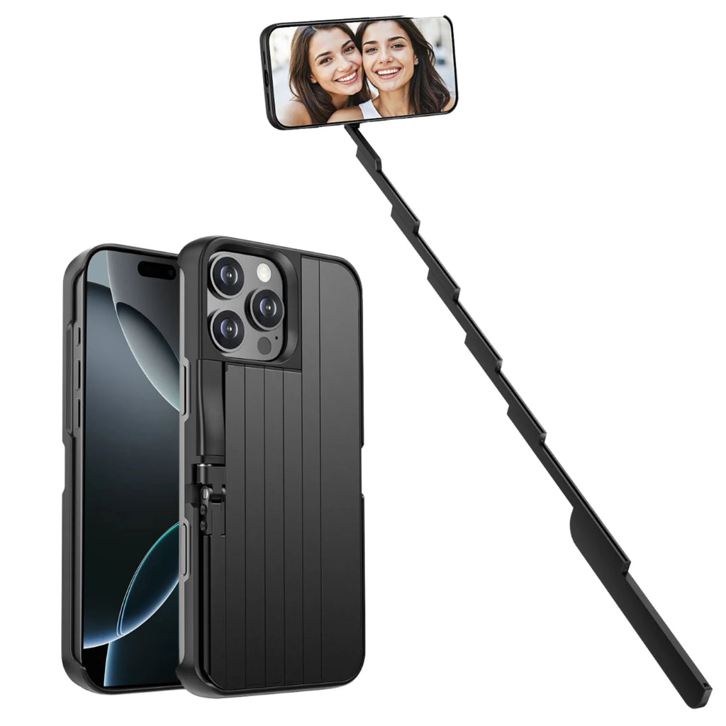3-in-1 Phone Case with Bluetooth Selfie Stick & Remote Control